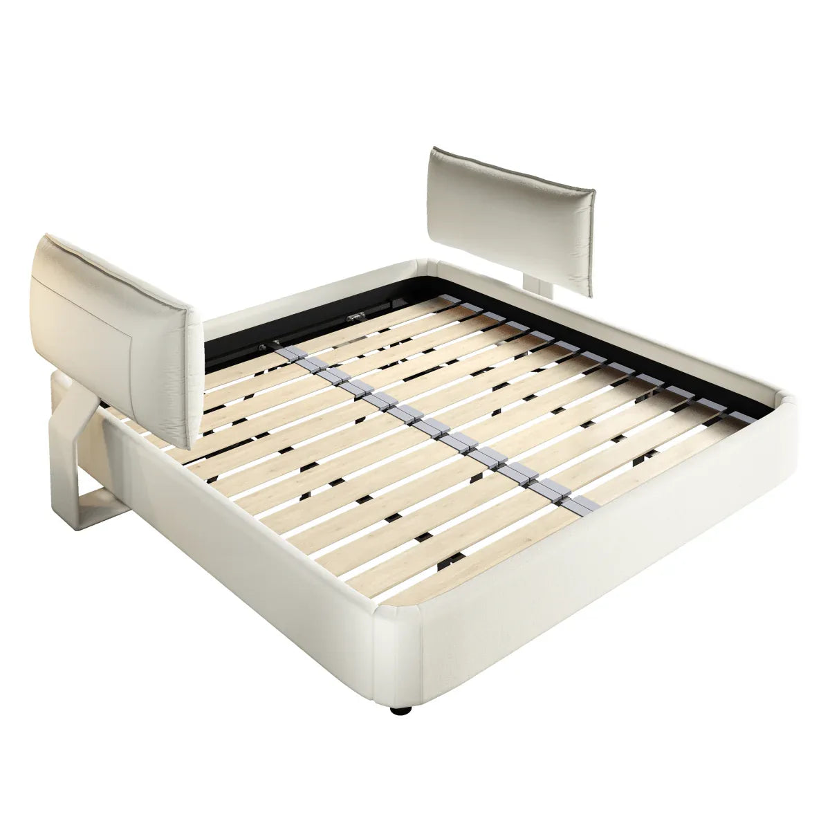 King Size Chenille Upholstered Adjustable Headboard Bed Frame - Omega Lifestyles