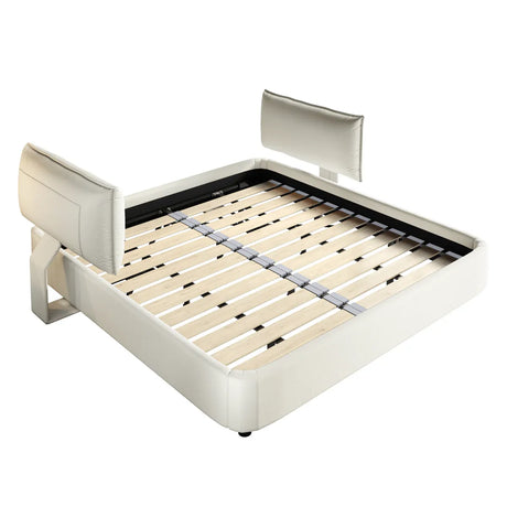 King Size Chenille Upholstered Adjustable Headboard Bed Frame - Omega Lifestyles