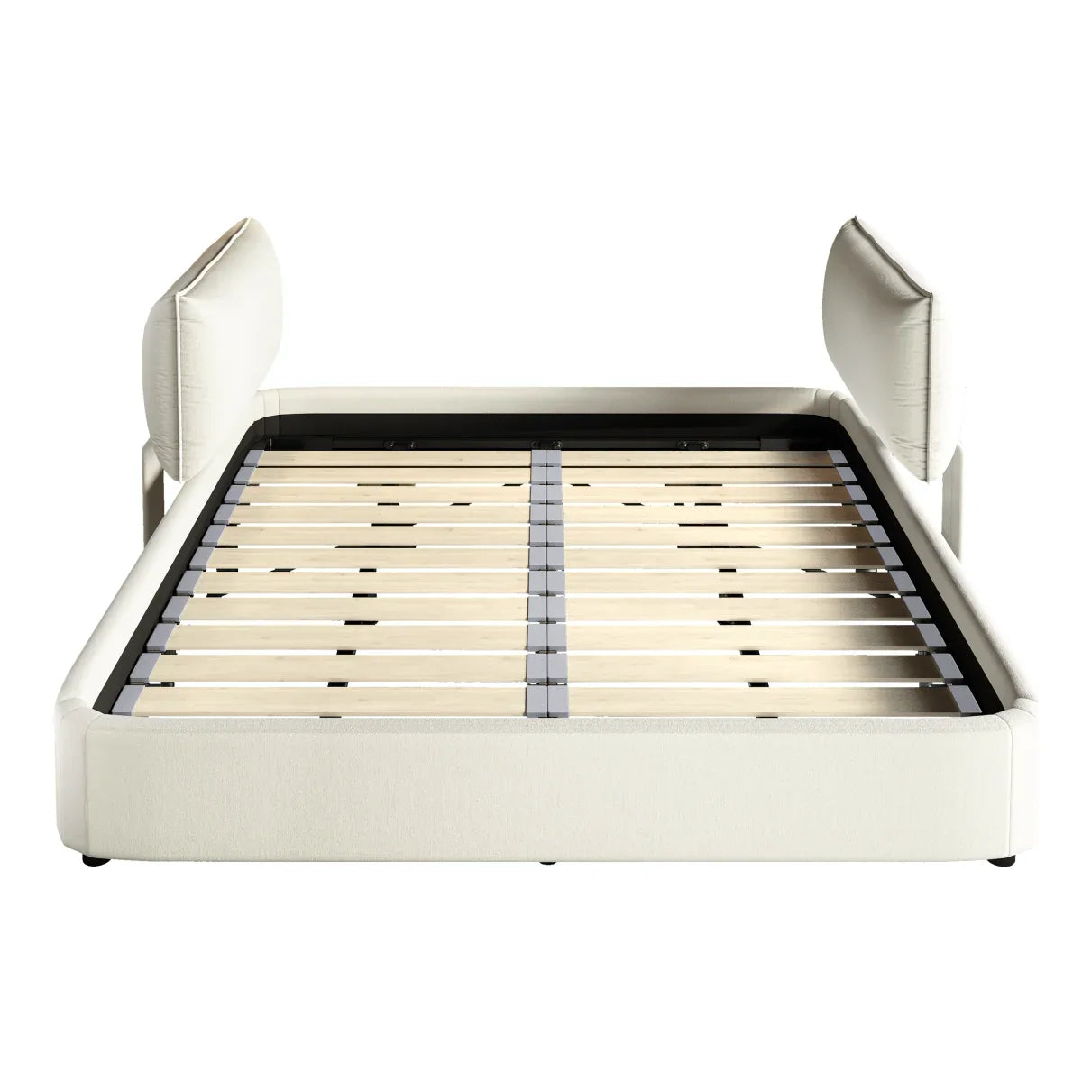 King Size Chenille Upholstered Adjustable Headboard Bed Frame - Omega Lifestyles