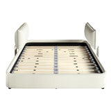 King Size Chenille Upholstered Adjustable Headboard Bed Frame - Omega Lifestyles