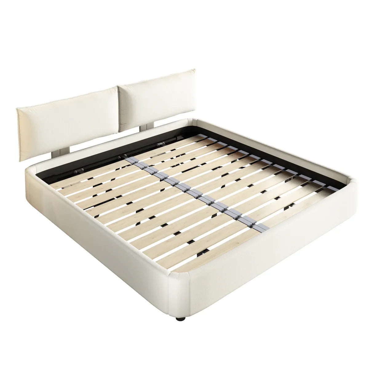 King Size Chenille Upholstered Adjustable Headboard Bed Frame - Omega Lifestyles