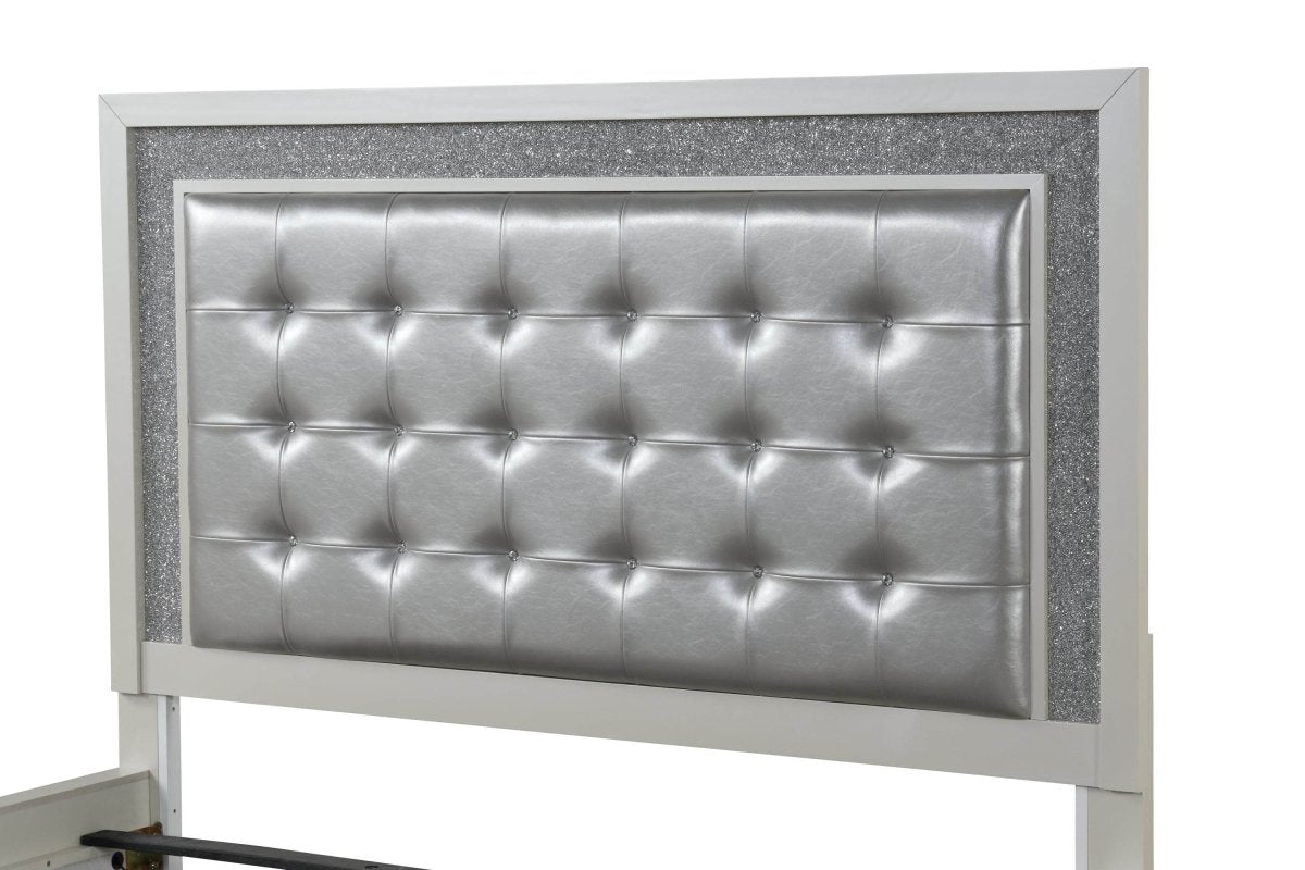 King Size Contemporary LED Upholstered Wood Bed Frame - Driftwood - Omega Lifestyles