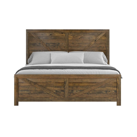 King Solid Wood Rustic Brown Bedroom Bed Frame - Driftwood - Omega Lifestyles
