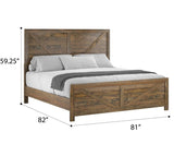 King Solid Wood Rustic Brown Bedroom Bed Frame - Driftwood - Omega Lifestyles