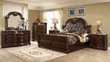 King Traditional Button - Tufted Upholstered Wood Bed Frame - Driftwood - Omega Lifestyles