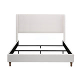 King Upholstered Wingback Fabric Metal Bed Frame - Driftwood - Omega Lifestyles