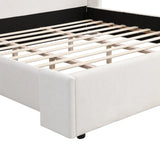 King White Fabric Upholstered Wingback Bed Frame - Omega Lifestyles