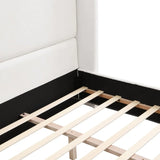 King White Fabric Upholstered Wingback Bed Frame - Omega Lifestyles