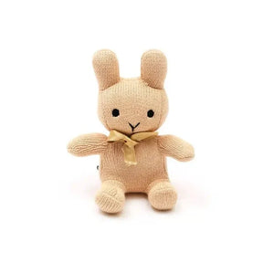 Knitted Beige Cotton Hypoallergenic Stuffed Bunny Toy - Omega Lifestyles