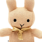 Knitted Beige Cotton Hypoallergenic Stuffed Bunny Toy - Omega Lifestyles