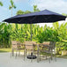 Large Solar LED Patio Umbrella With Crank System - Omega Lifestyles