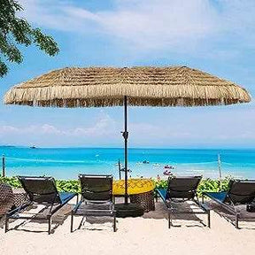 Large Solar LED Patio Umbrella With Crank System - Omega Lifestyles