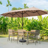Large Solar LED Patio Umbrella With Crank System - Omega Lifestyles