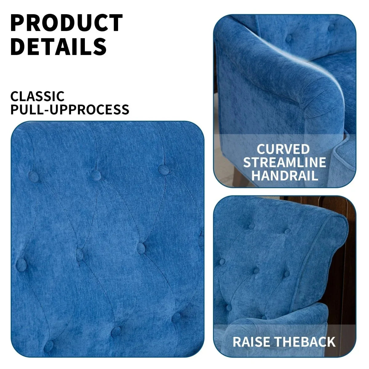 Light Blue Fabric Accent Chair With Foam Cushion - Omega Lifestyles