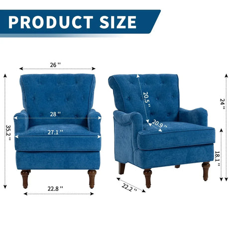 Light Blue Fabric Accent Chair With Foam Cushion - Omega Lifestyles