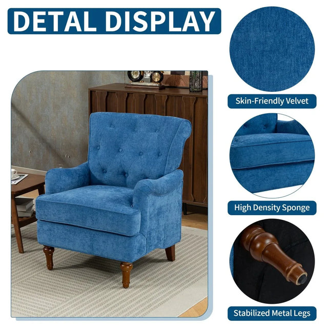 Light Blue Fabric Accent Chair With Foam Cushion - Omega Lifestyles