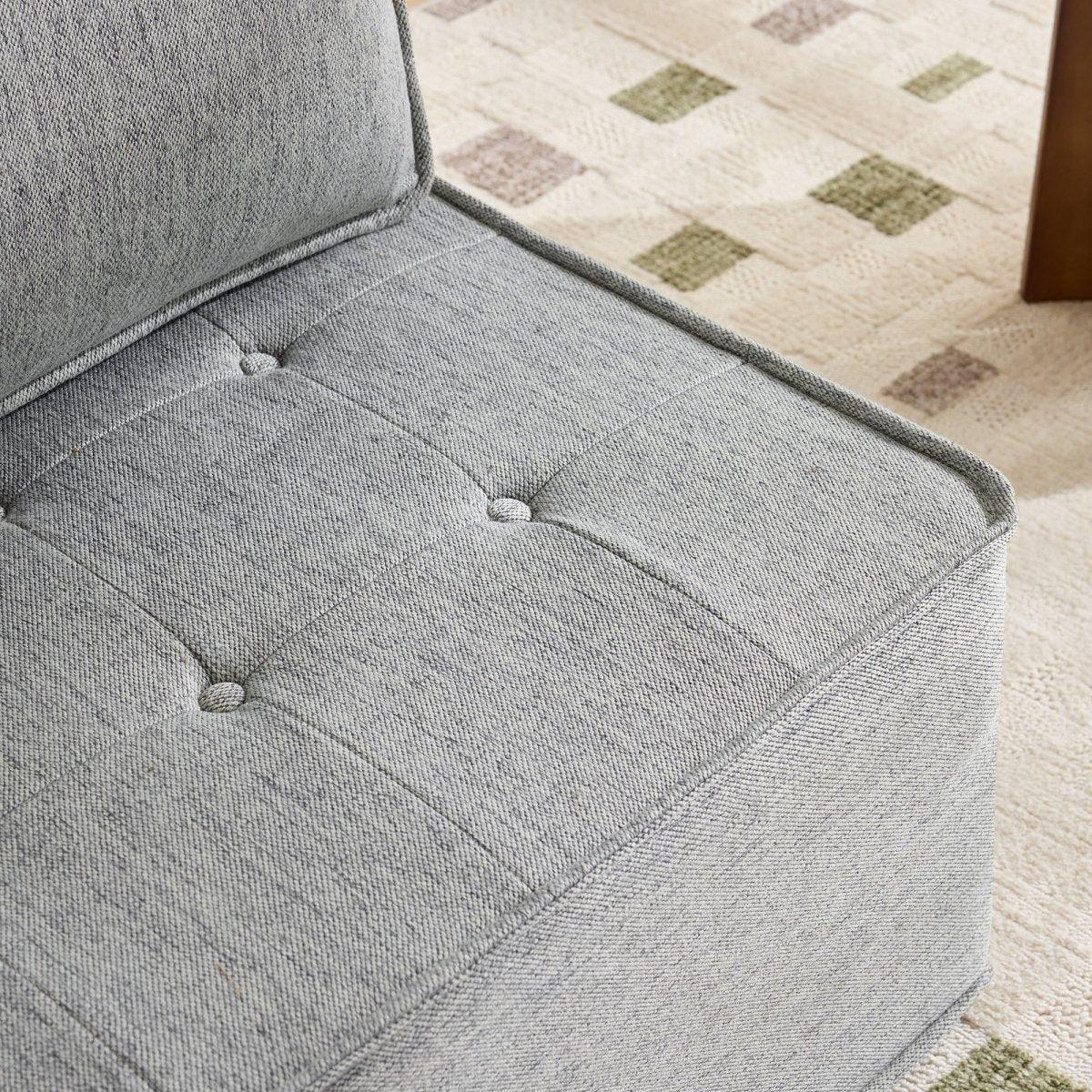 Light Grey Linen Wooden Frame Modular Sofa Chair - Omega Lifestyles
