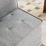 Light Grey Linen Wooden Frame Modular Sofa Chair - Omega Lifestyles