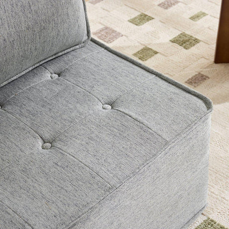 Light Grey Linen Wooden Frame Modular Sofa Chair - Omega Lifestyles