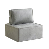 Light Grey Linen Wooden Frame Modular Sofa Chair - Omega Lifestyles
