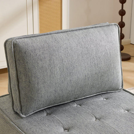 Light Grey Linen Wooden Frame Modular Sofa Chair - Omega Lifestyles