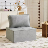 Light Grey Linen Wooden Frame Modular Sofa Chair - Omega Lifestyles