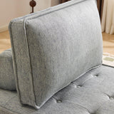 Light Grey Linen Wooden Frame Modular Sofa Chair - Omega Lifestyles