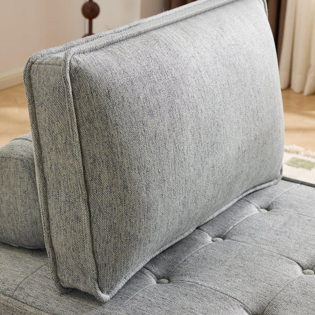 Light Grey Linen Wooden Frame Modular Sofa Chair - Omega Lifestyles