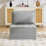 Light Grey Linen Wooden Frame Modular Sofa Chair - Omega Lifestyles