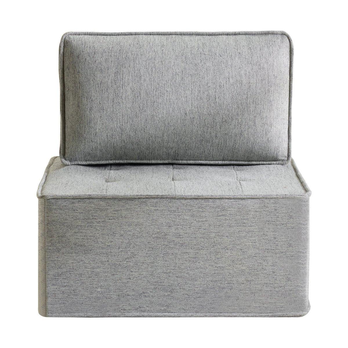Light Grey Linen Wooden Frame Modular Sofa Chair - Omega Lifestyles