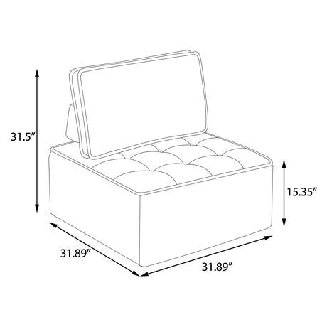 Light Grey Linen Wooden Frame Modular Sofa Chair - Omega Lifestyles
