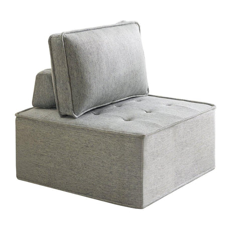 Light Grey Linen Wooden Frame Modular Sofa Chair - Omega Lifestyles