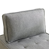 Light Grey Linen Wooden Frame Modular Sofa Chair - Omega Lifestyles