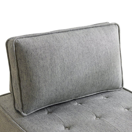 Light Grey Linen Wooden Frame Modular Sofa Chair - Omega Lifestyles