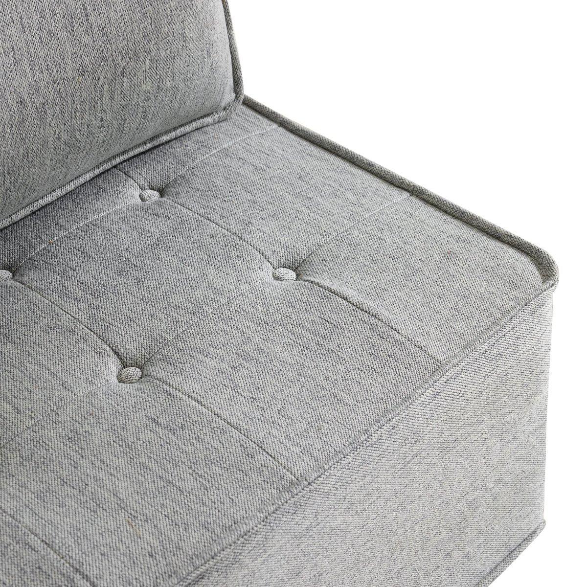 Light Grey Linen Wooden Frame Modular Sofa Chair - Omega Lifestyles