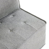 Light Grey Linen Wooden Frame Modular Sofa Chair - Omega Lifestyles