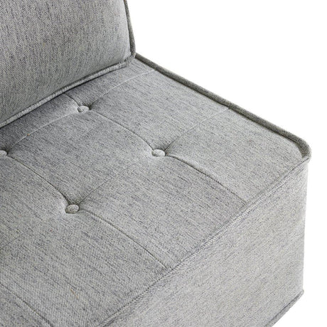 Light Grey Linen Wooden Frame Modular Sofa Chair - Omega Lifestyles