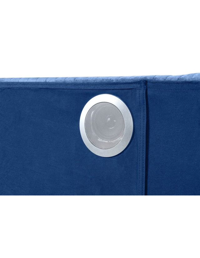 Lizelle King Velvet Upholstered Bed Frame With Fireplace - Omega Lifestyles