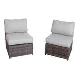 LSI Wicker Outdoor 10 - Piece Seating Group With Cushions - Driftwood - Omega Lifestyles