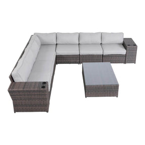 LSI Wicker Outdoor 10-Piece Seating Group With Cushions - Omega Lifestyles