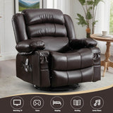 Manual Control Soft PU Leather Massage Recliner Chair - Driftwood - Omega Lifestyles