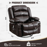Manual Control Soft PU Leather Massage Recliner Chair - Driftwood - Omega Lifestyles