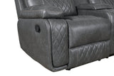 Manual Recliner Sofa With PU Upholstery And Cup Holders - Driftwood - Omega Lifestyles