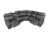 Manual Recliner Sofa With PU Upholstery And Cup Holders - Driftwood - Omega Lifestyles