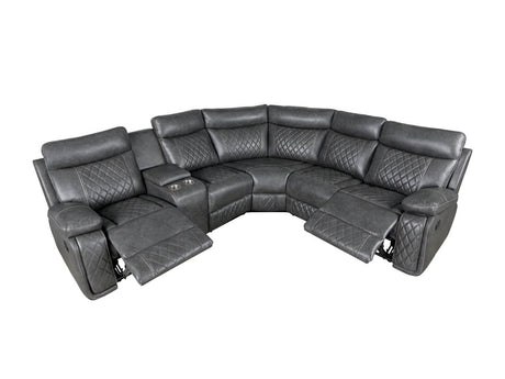 Manual Recliner Sofa With PU Upholstery And Cup Holders - Driftwood - Omega Lifestyles