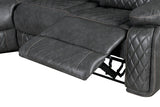 Manual Recliner Sofa With PU Upholstery And Cup Holders - Driftwood - Omega Lifestyles