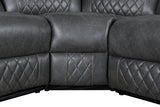 Manual Recliner Sofa With PU Upholstery And Cup Holders - Driftwood - Omega Lifestyles