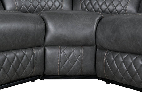 Manual Recliner Sofa With PU Upholstery And Cup Holders - Driftwood - Omega Lifestyles