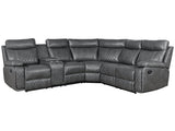 Manual Recliner Sofa With PU Upholstery And Cup Holders - Driftwood - Omega Lifestyles