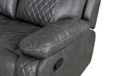 Manual Recliner Sofa With PU Upholstery And Cup Holders - Driftwood - Omega Lifestyles